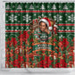Stokely Carmichael Black Power Christmas Shower Curtain Retro Ugly Christmas Pattern Civil Rights Leader Pan African