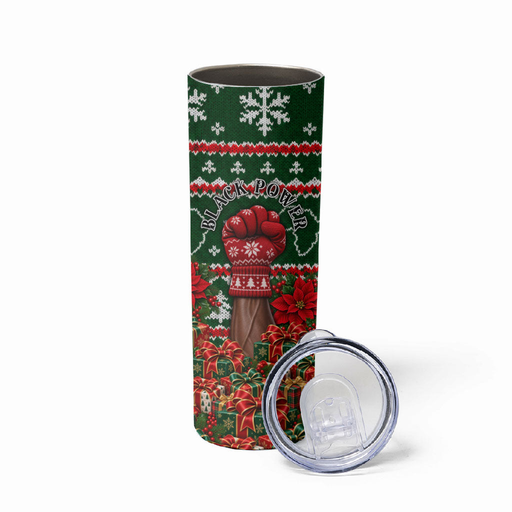 Stokely Carmichael Black Power Christmas Skinny Tumbler Retro Ugly Christmas Pattern Civil Rights Leader Pan African
