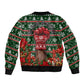 Stokely Carmichael Black Power Christmas Sleeve Zip Bomber Jacket Retro Ugly Christmas Pattern Civil Rights Leader Pan African