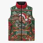 Stokely Carmichael Black Power Christmas Sleeveless Puffer Jacket Retro Ugly Christmas Pattern Civil Rights Leader Pan African