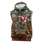 Stokely Carmichael Black Power Christmas Sleeveless Zip Hoodie Retro Ugly Christmas Pattern Civil Rights Leader Pan African