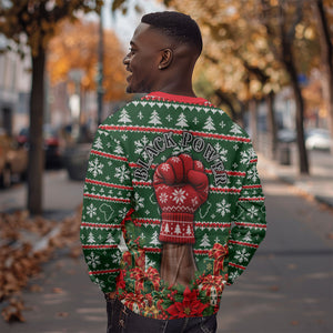 Stokely Carmichael Black Power Christmas Sweatshirt Retro Ugly Christmas Pattern Civil Rights Leader Pan African