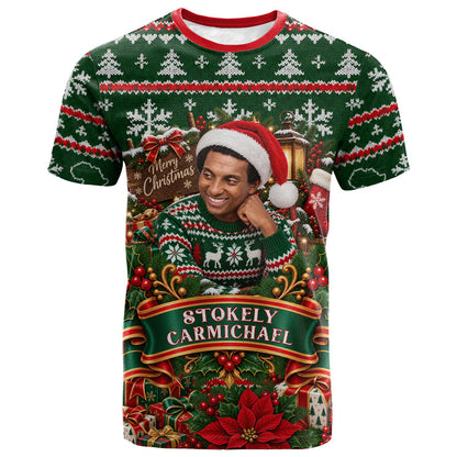 Stokely Carmichael Black Power Christmas T shirt Retro Ugly Christmas Pattern Civil Rights Leader Pan African