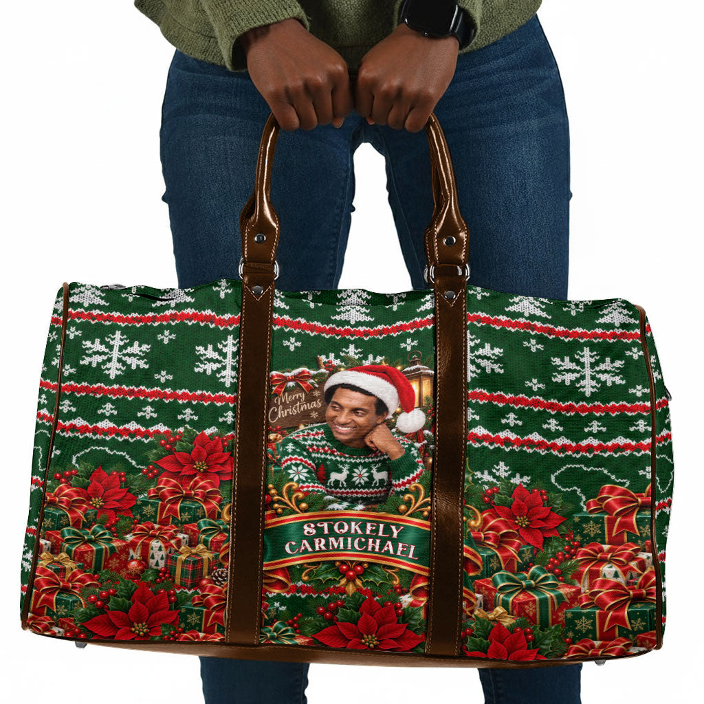Stokely Carmichael Black Power Christmas Travel Bag Retro Ugly Christmas Pattern Civil Rights Leader Pan African