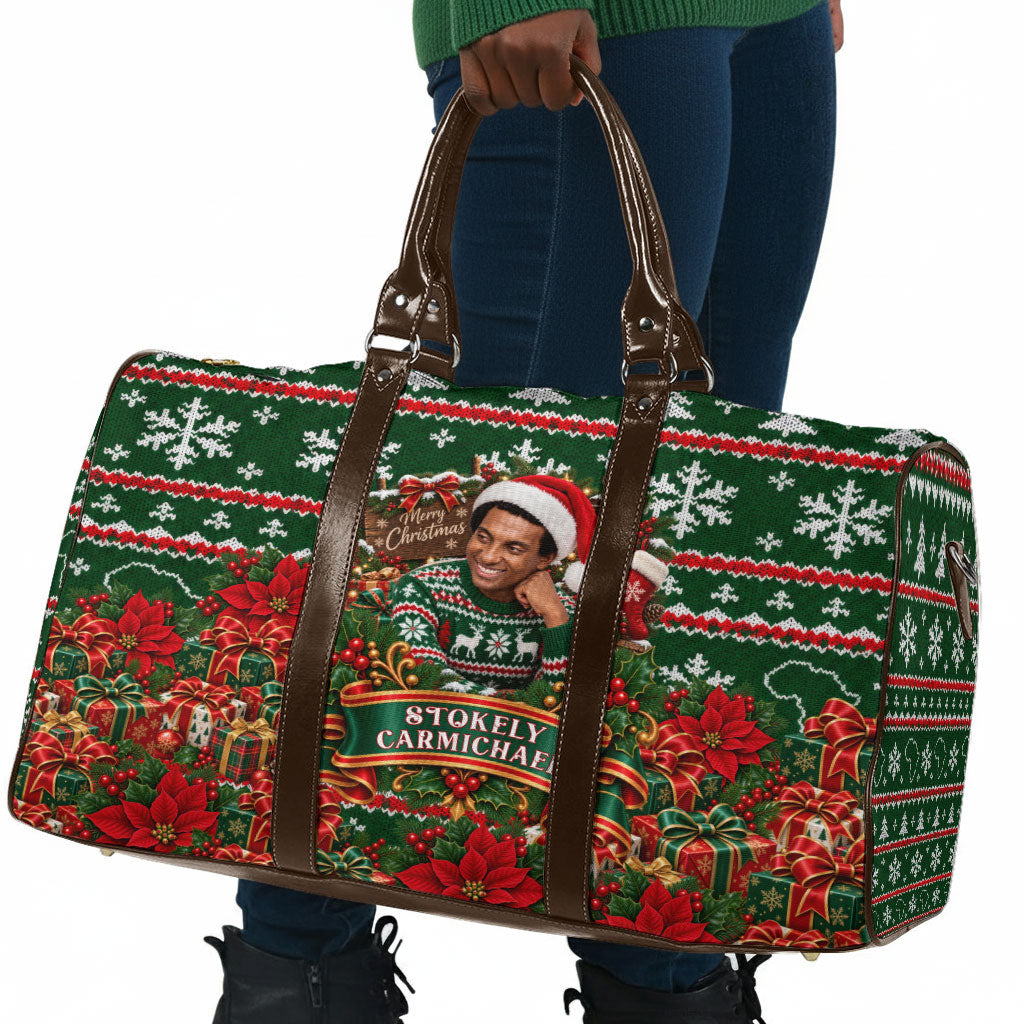 Stokely Carmichael Black Power Christmas Travel Bag Retro Ugly Christmas Pattern Civil Rights Leader Pan African
