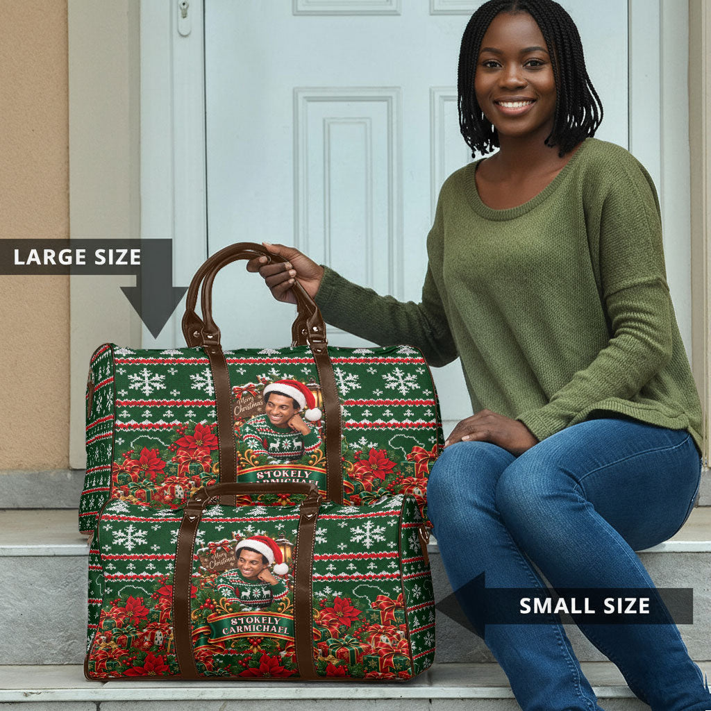 Stokely Carmichael Black Power Christmas Travel Bag Retro Ugly Christmas Pattern Civil Rights Leader Pan African