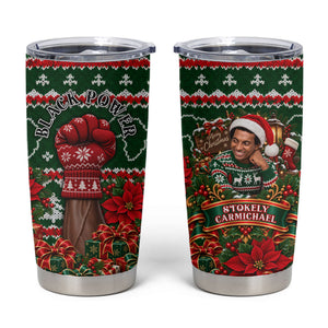 Stokely Carmichael Black Power Christmas Tumbler Cup Retro Ugly Christmas Pattern Civil Rights Leader Pan African