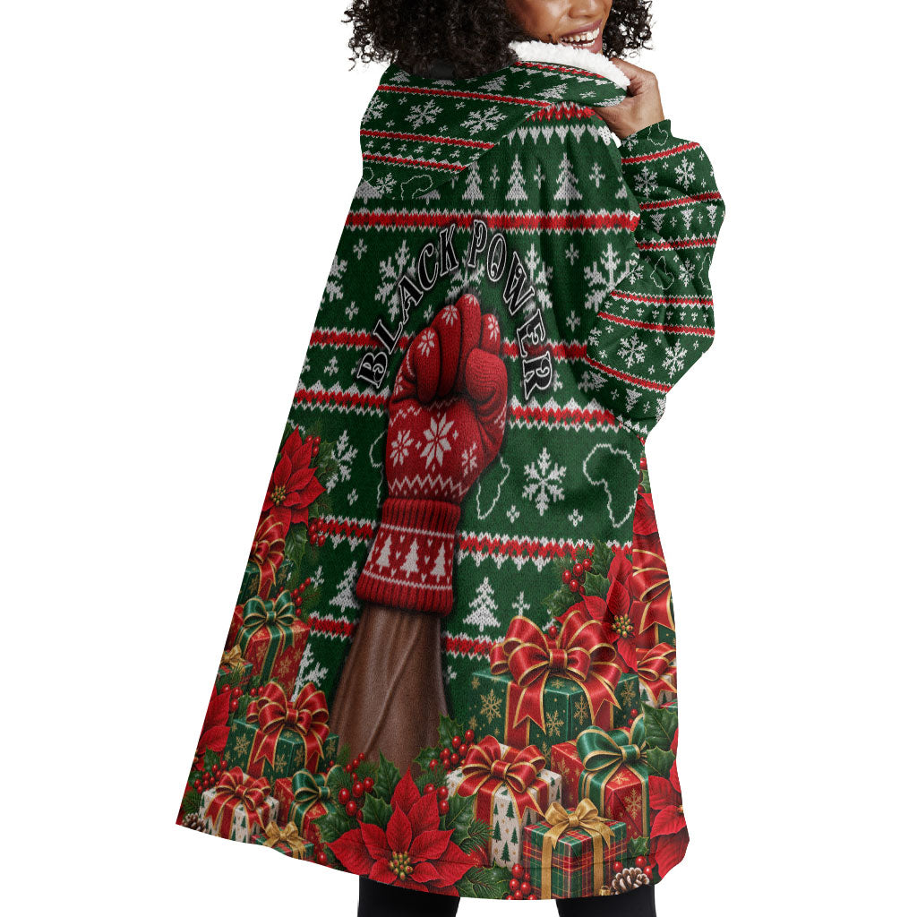 Stokely Carmichael Black Power Christmas Wearable Blanket Hoodie Retro Ugly Christmas Pattern Civil Rights Leader Pan African