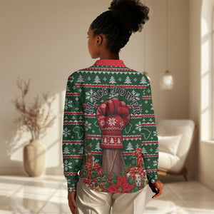Stokely Carmichael Black Power Christmas Women Casual Shirt Retro Ugly Christmas Pattern Civil Rights Leader Pan African