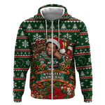 Stokely Carmichael Black Power Christmas Zip Hoodie Retro Ugly Christmas Pattern Civil Rights Leader Pan African