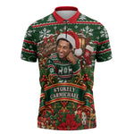 Stokely Carmichael Black Power Christmas Zipper Polo Shirt Retro Ugly Christmas Pattern Civil Rights Leader Pan African
