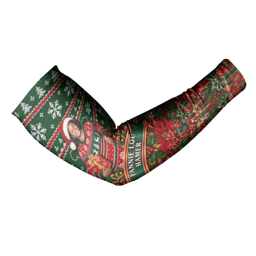 Fannie Lou Hamer Christmas Arm Sleeves Retro Ugly Christmas Pattern Civil Rights Activist Pan African