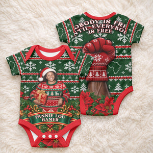 Fannie Lou Hamer Christmas Baby Onesie Retro Ugly Christmas Pattern Civil Rights Activist Pan African