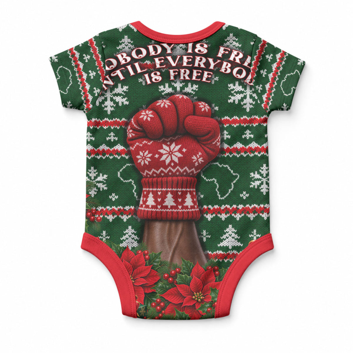Fannie Lou Hamer Christmas Baby Onesie Retro Ugly Christmas Pattern Civil Rights Activist Pan African