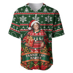 Fannie Lou Hamer Christmas Baseball Jersey Retro Ugly Christmas Pattern Civil Rights Activist Pan African