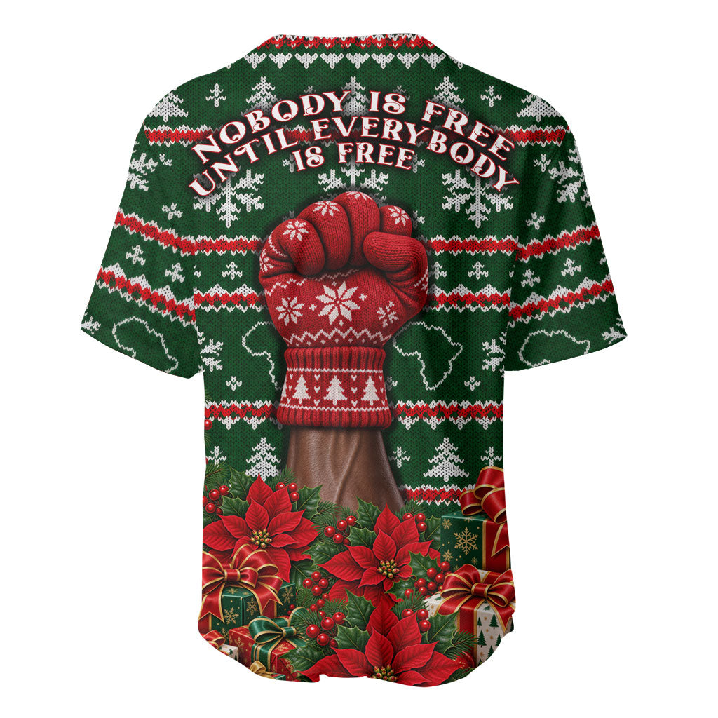Fannie Lou Hamer Christmas Baseball Jersey Retro Ugly Christmas Pattern Civil Rights Activist Pan African