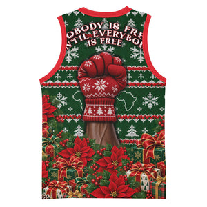 Fannie Lou Hamer Christmas Basketball Jersey Retro Ugly Christmas Pattern Civil Rights Activist Pan African