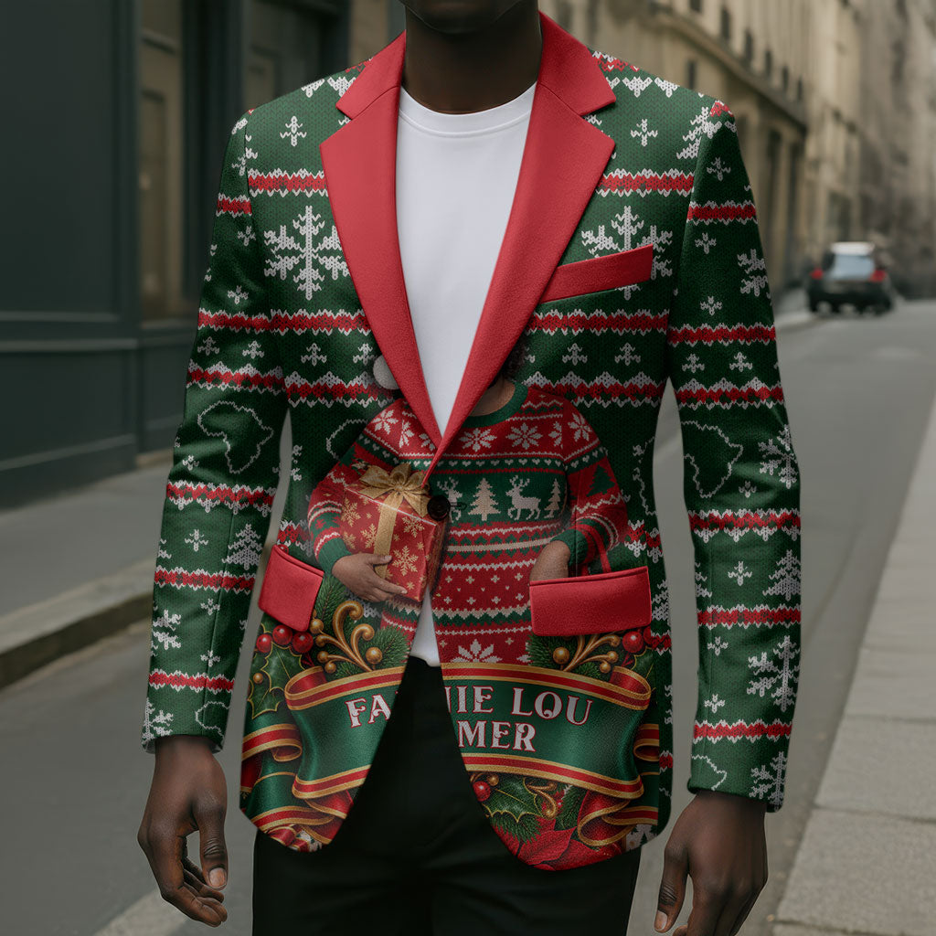Fannie Lou Hamer Christmas Blazer Retro Ugly Christmas Pattern Civil Rights Activist Pan African