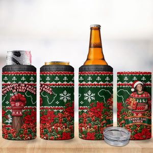 Fannie Lou Hamer Christmas 4 in 1 Can Cooler Tumbler Retro Ugly Christmas Pattern Civil Rights Activist Pan African