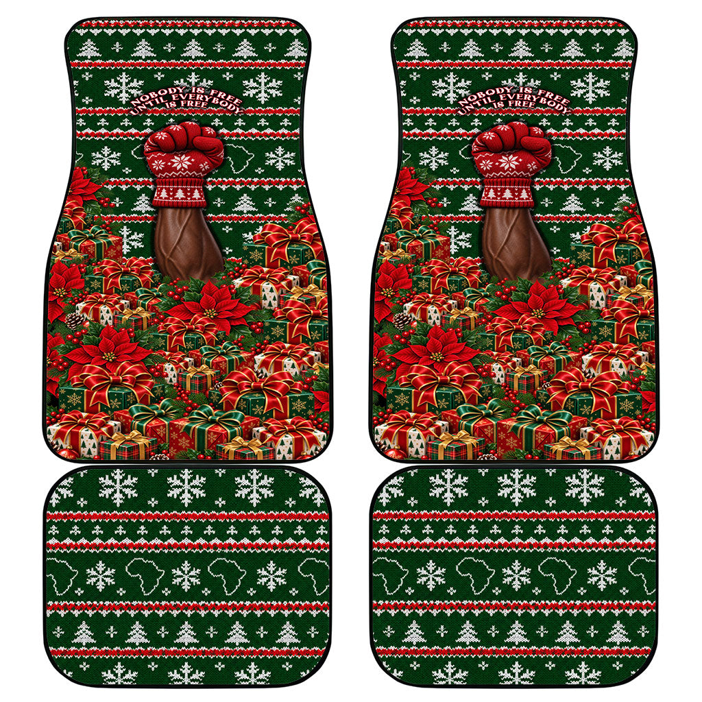 Fannie Lou Hamer Christmas Car Mats Retro Ugly Christmas Pattern Civil Rights Activist Pan African