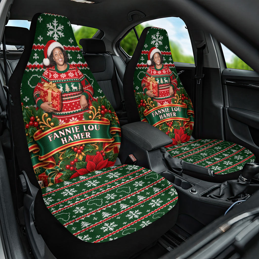 Fannie Lou Hamer Christmas Car Seat Cover Retro Ugly Christmas Pattern Civil Rights Activist Pan African