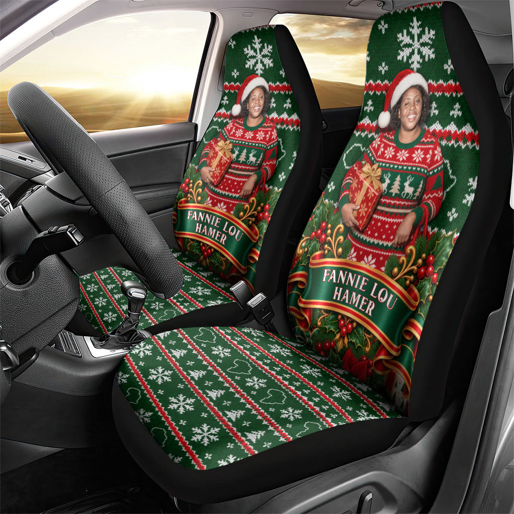 Fannie Lou Hamer Christmas Car Seat Cover Retro Ugly Christmas Pattern Civil Rights Activist Pan African