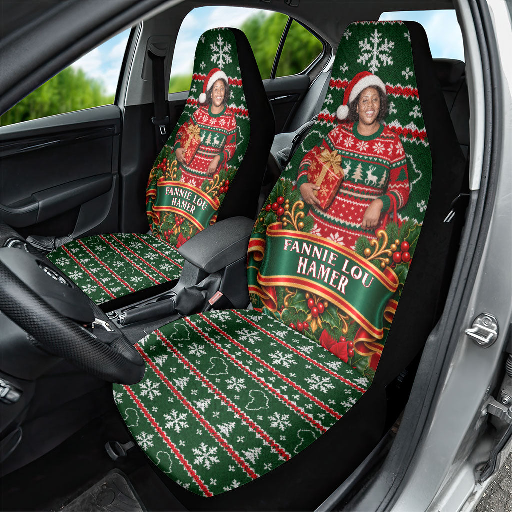 Fannie Lou Hamer Christmas Car Seat Cover Retro Ugly Christmas Pattern Civil Rights Activist Pan African