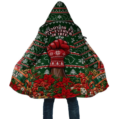 Fannie Lou Hamer Christmas Cloak Retro Ugly Christmas Pattern Civil Rights Activist Pan African