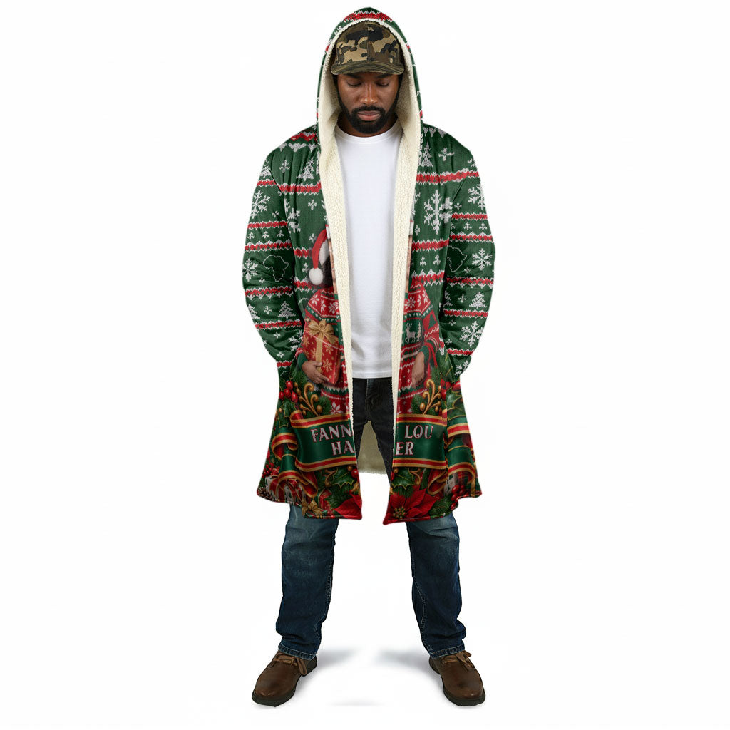 Fannie Lou Hamer Christmas Cloak Retro Ugly Christmas Pattern Civil Rights Activist Pan African