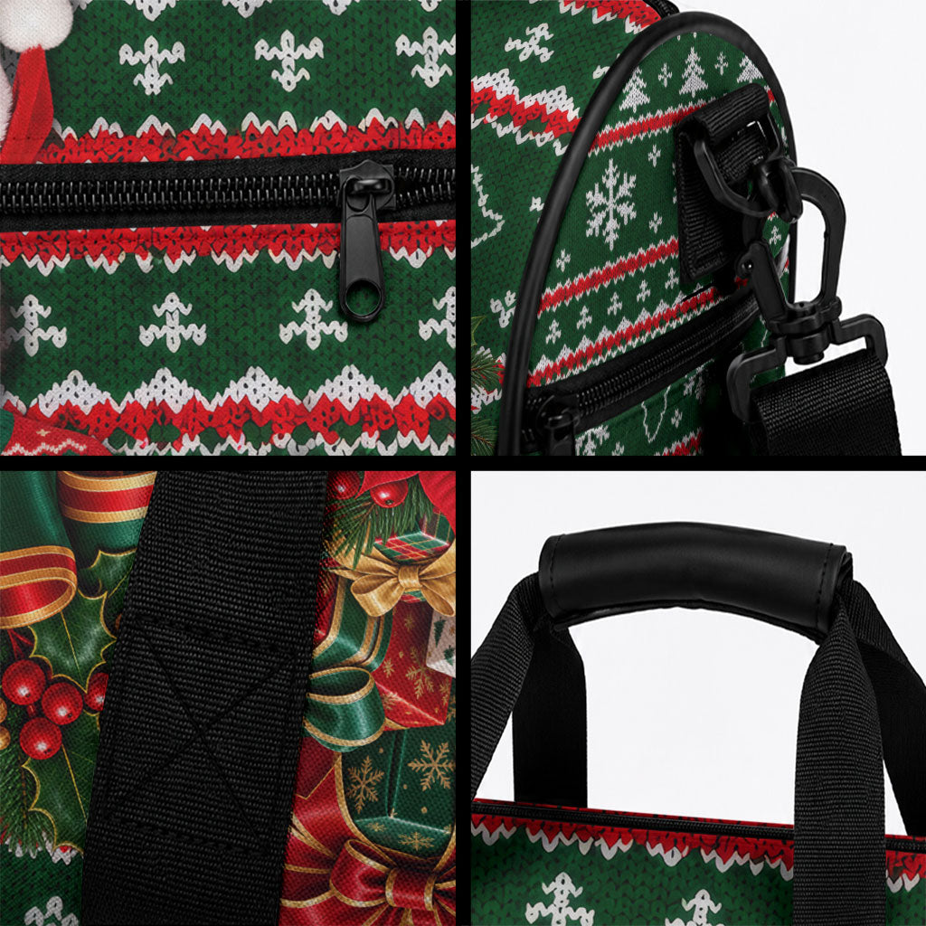 Fannie Lou Hamer Christmas Duffle Bag Retro Ugly Christmas Pattern Civil Rights Activist Pan African
