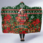 Fannie Lou Hamer Christmas Hooded Blanket Retro Ugly Christmas Pattern Civil Rights Activist Pan African
