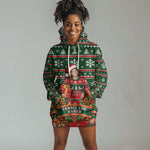 Fannie Lou Hamer Christmas Hoodie Dress Retro Ugly Christmas Pattern Civil Rights Activist Pan African