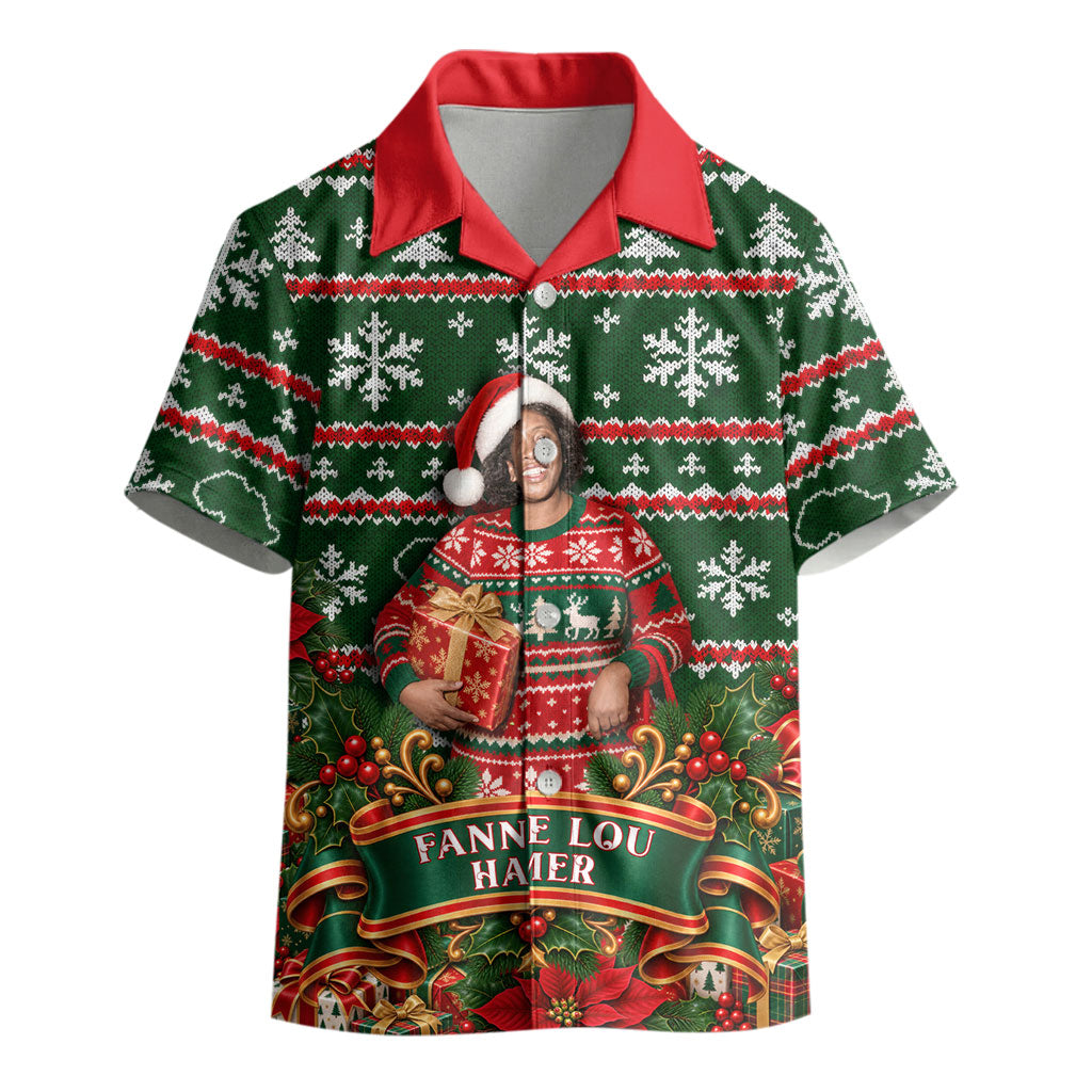 Fannie Lou Hamer Christmas Kid Hawaiian Shirt Retro Ugly Christmas Pattern Civil Rights Activist Pan African