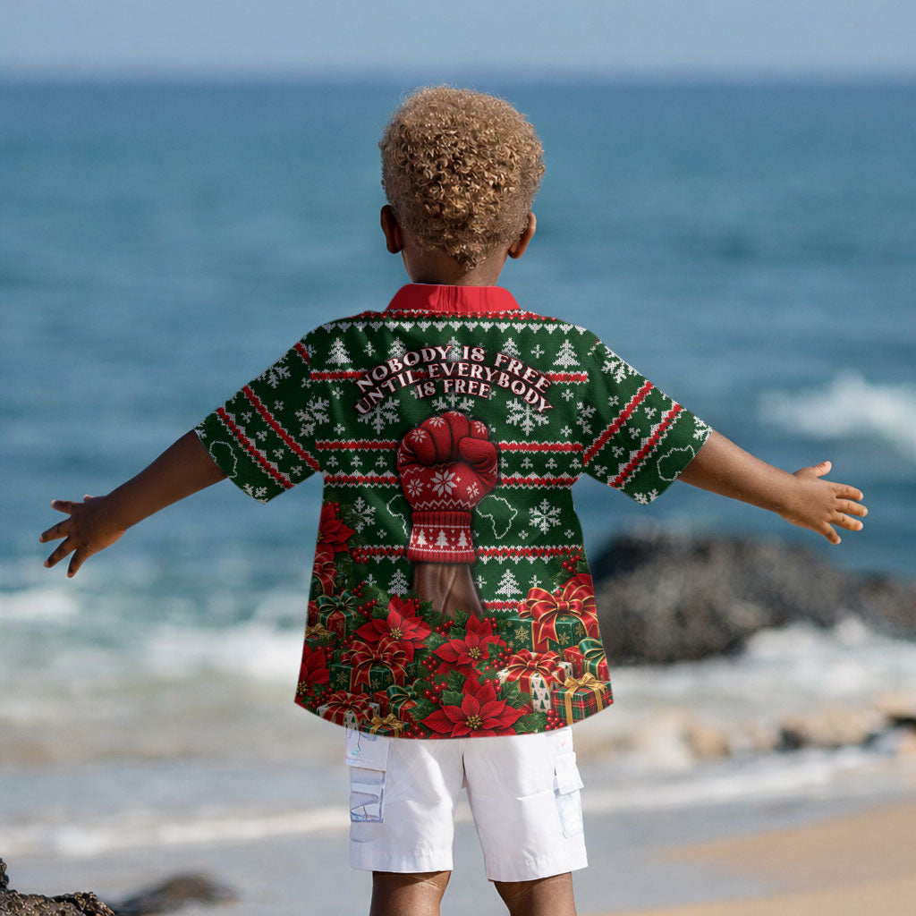 Fannie Lou Hamer Christmas Kid Hawaiian Shirt Retro Ugly Christmas Pattern Civil Rights Activist Pan African
