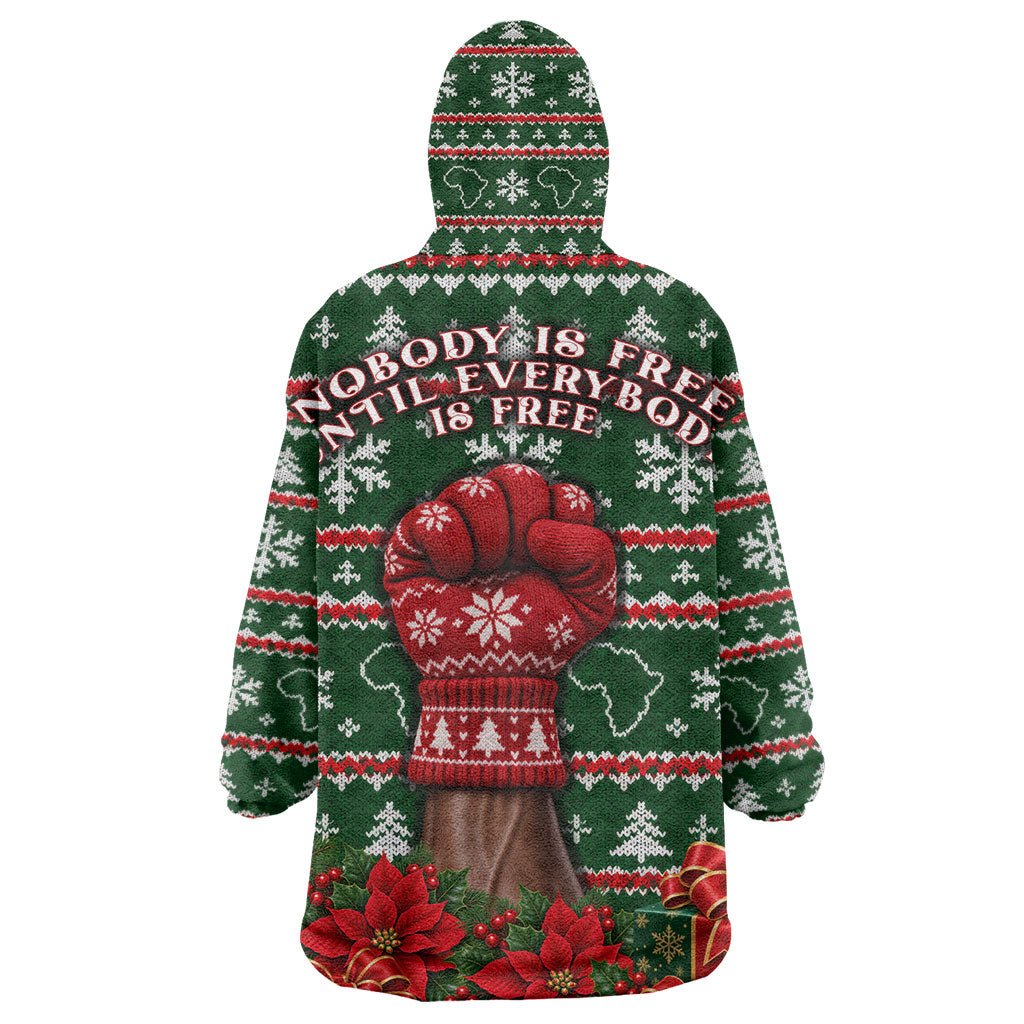 Fannie Lou Hamer Christmas Kid Wearable Blanket Hoodie Retro Ugly Christmas Pattern Civil Rights Activist Pan African
