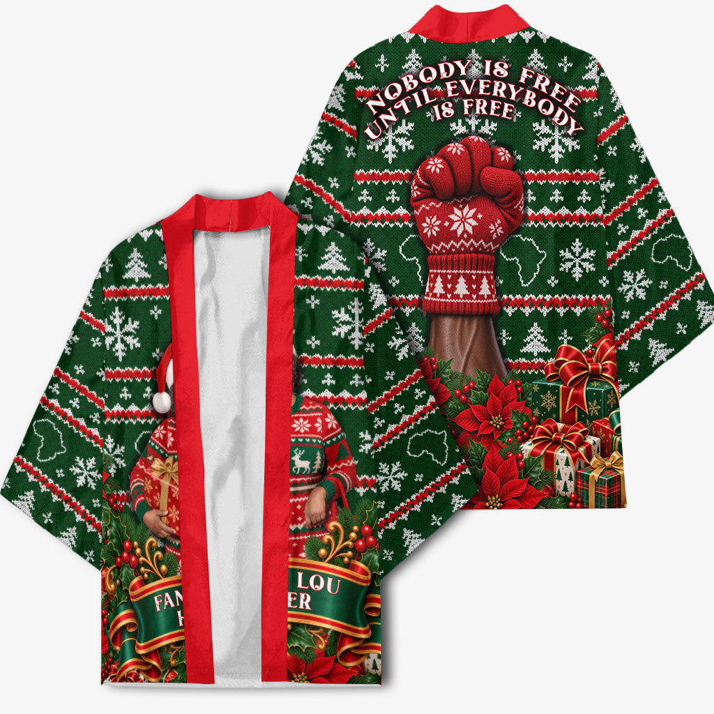 Fannie Lou Hamer Christmas Kimono Retro Ugly Christmas Pattern Civil Rights Activist Pan African