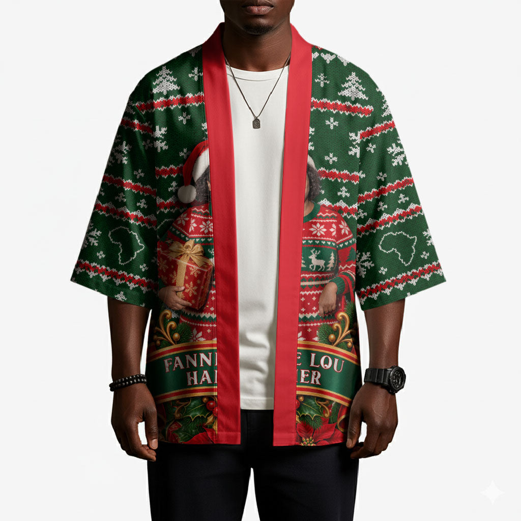 Fannie Lou Hamer Christmas Kimono Retro Ugly Christmas Pattern Civil Rights Activist Pan African