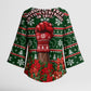 Fannie Lou Hamer Christmas Kimono Sleeve Blouse Retro Ugly Christmas Pattern Civil Rights Activist Pan African