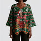 Fannie Lou Hamer Christmas Kimono Sleeve Blouse Retro Ugly Christmas Pattern Civil Rights Activist Pan African