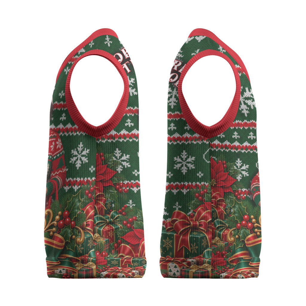Fannie Lou Hamer Christmas Knitted V-Neck Vest Retro Ugly Christmas Pattern Civil Rights Activist Pan African