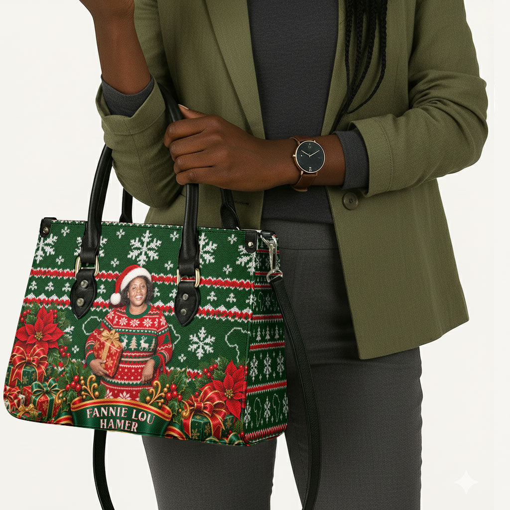 Fannie Lou Hamer Christmas Leather Bag Retro Ugly Christmas Pattern Civil Rights Activist Pan African