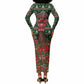 Fannie Lou Hamer Christmas Long Sleeve Bodycon Dress Retro Ugly Christmas Pattern Civil Rights Activist Pan African