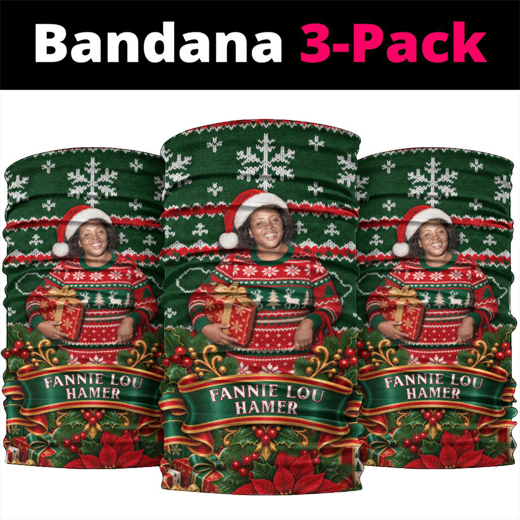 Fannie Lou Hamer Christmas Neck Gaiter Retro Ugly Christmas Pattern Civil Rights Activist Pan African