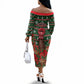Fannie Lou Hamer Christmas Off The Shoulder Long Sleeve Dress Retro Ugly Christmas Pattern Civil Rights Activist Pan African
