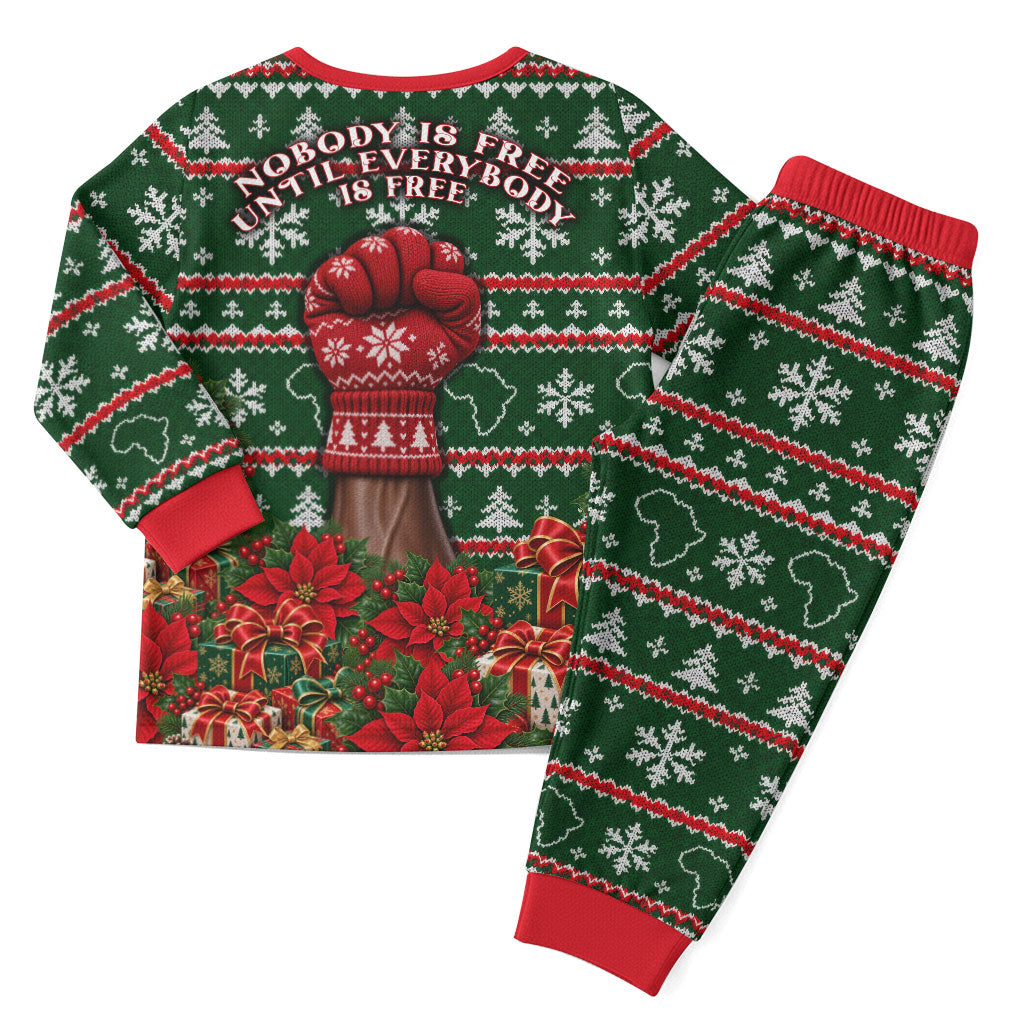Fannie Lou Hamer Christmas Pajama Set Retro Ugly Christmas Pattern Civil Rights Activist Pan African