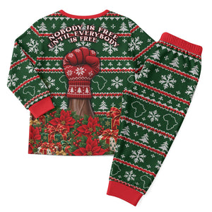 Fannie Lou Hamer Christmas Pajama Set Retro Ugly Christmas Pattern Civil Rights Activist Pan African