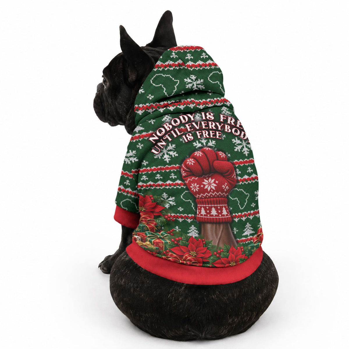 Fannie Lou Hamer Christmas Pet Hoodie Retro Ugly Christmas Pattern Civil Rights Activist Pan African