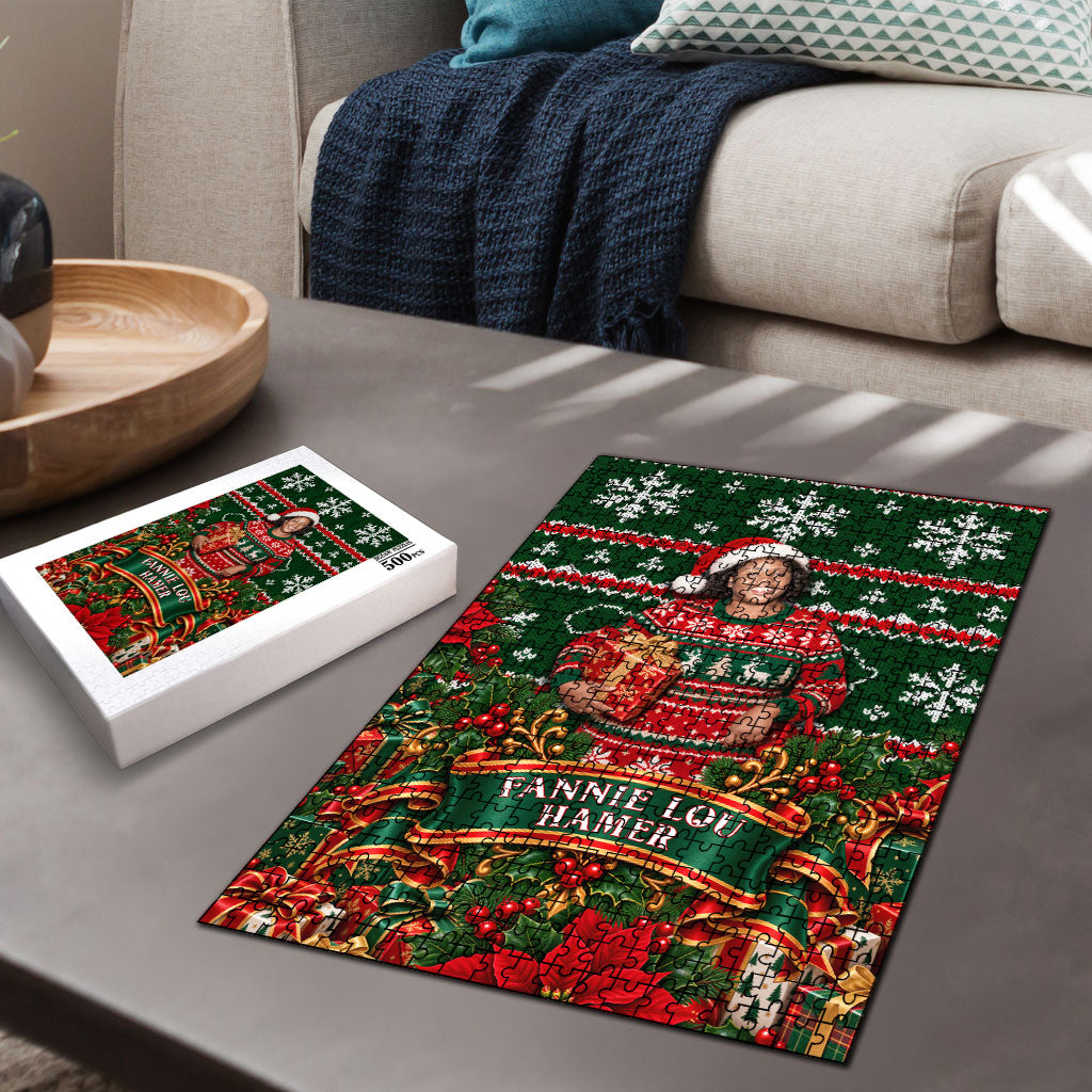 Fannie Lou Hamer Christmas Puzzle Retro Ugly Christmas Pattern Civil Rights Activist Pan African