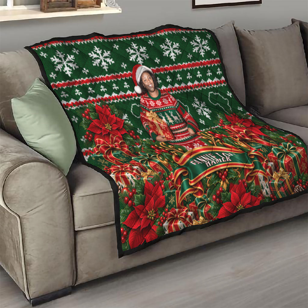 Fannie Lou Hamer Christmas Quilt Retro Ugly Christmas Pattern Civil Rights Activist Pan African