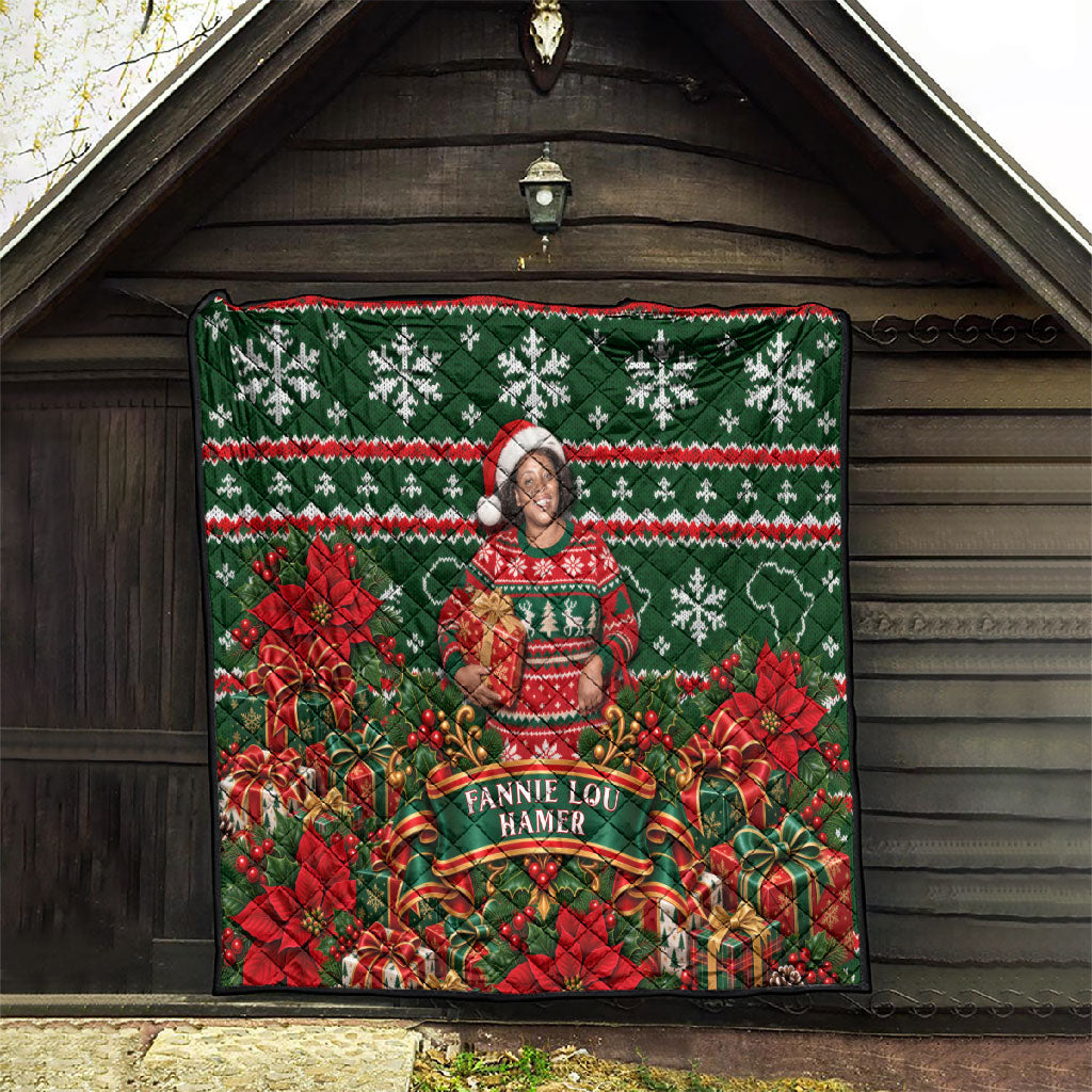 Fannie Lou Hamer Christmas Quilt Retro Ugly Christmas Pattern Civil Rights Activist Pan African